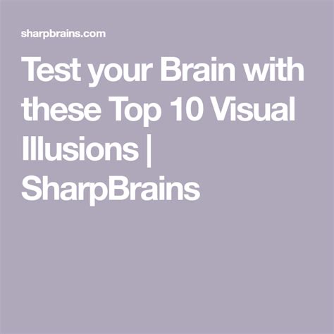 sharpbrains|illusion tests for brain.